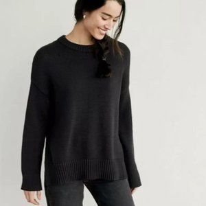 Jenni Kayne Cotton Boyfriend Sweater Black
